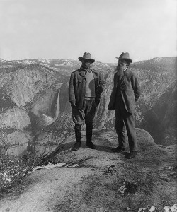 Theodore Roosevelt (on left) being shown Yosemite Valley by John Muir, founder of the Sierra Club