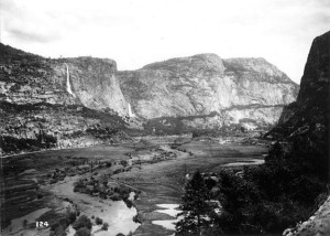 Old photograph of the Hetch Hetchy Valley 