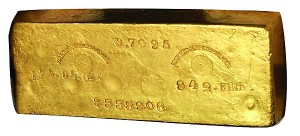 solid gold bar marked for authenticity and value