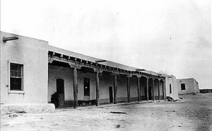 Pueblo of Isleta, in the 1880's, consisting of one story buildings