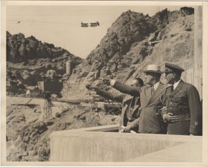 Franklin D. Roosevelt inspecting Hoover Dam before his dedication