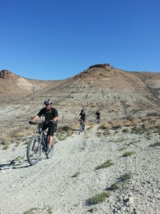 Green River Bike Park trail in promotional photo by the Sweetwater Bike Association