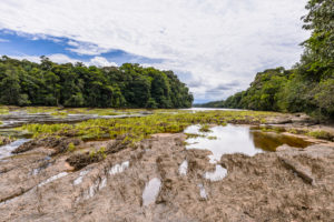 Dwindling Pototo River in Kaieteur National Park, Guyana.